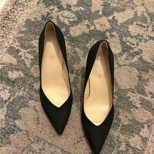 Marc Fisher Black Suede Pointed Toe Pumps